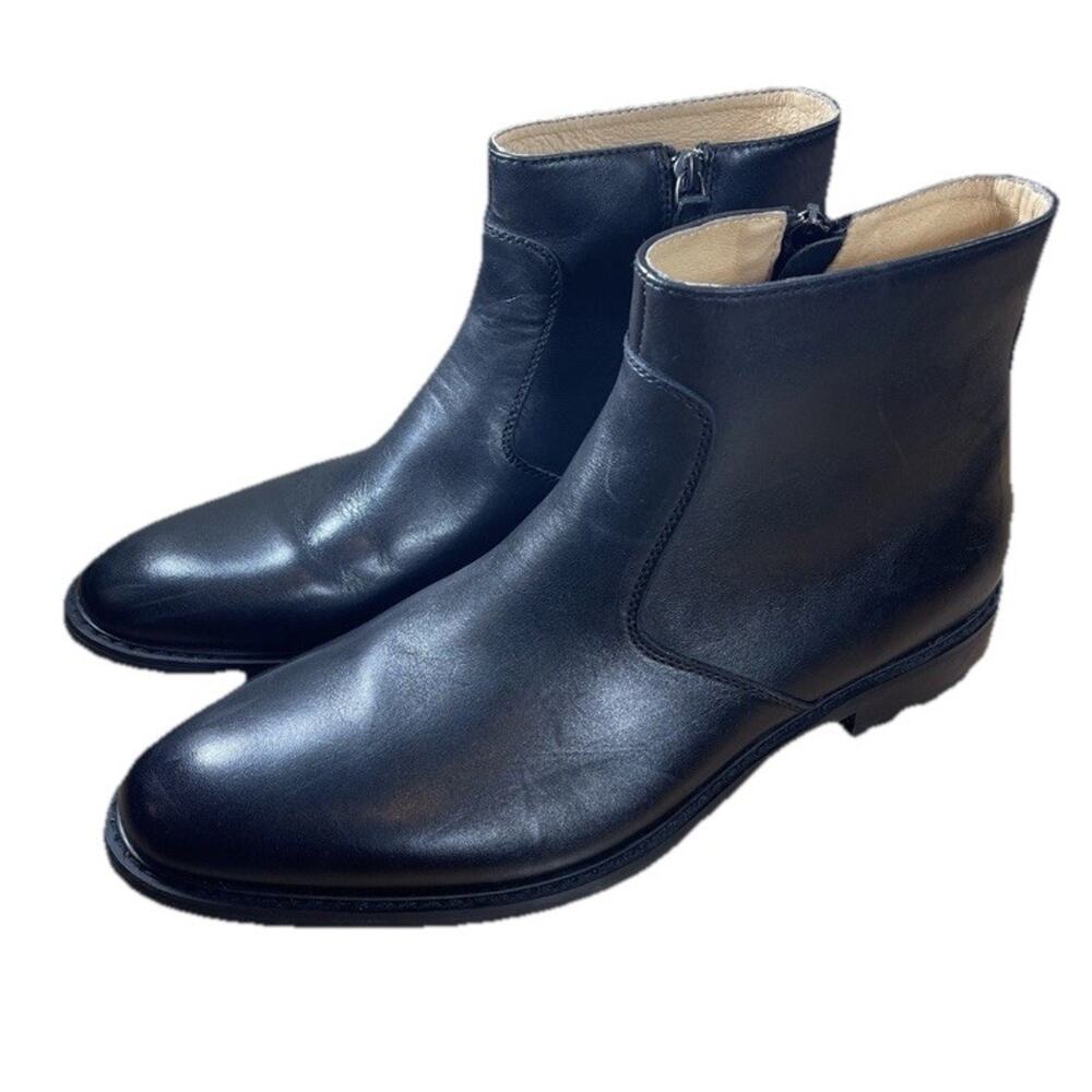 Moretti Black Label Ankle Boots Alexius Men’s Sz 10D Black Leather Pointed Toe‎